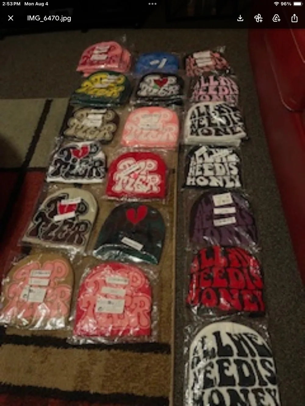 Kids Graphic Beanie Hat - Pink, Red, Purple, Blue, Black Options